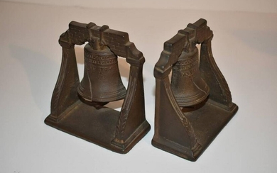 Vintage Cast iron Bell book ends 5x4