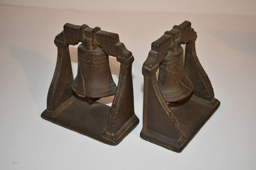 Vintage Cast iron Bell book ends 5x4