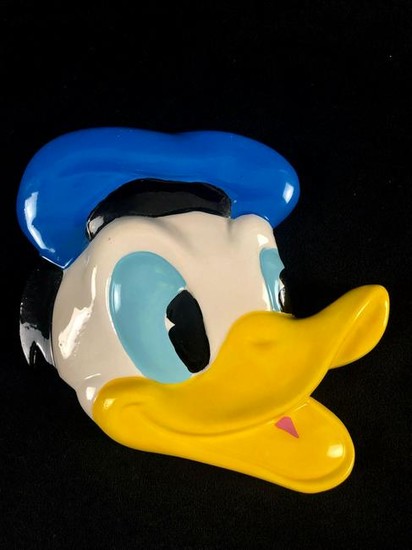 Vintage Disney Donald Duck Head Paper Weigh Ceramic