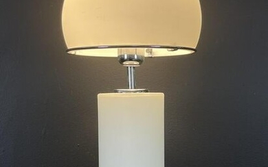 Vintage Modernist Bauhaus White Glass Lamp