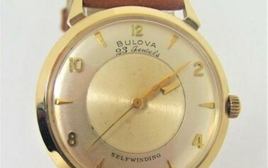 Vintage Solid 14k BULOVA MYSTRY DIAL Mens Automatic