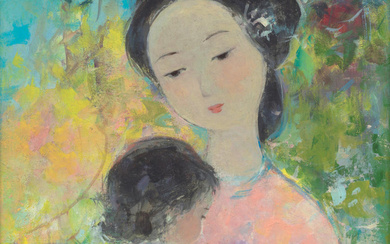 Vu Cao Dam (French-Vietnamese, 1908-2000) Mère et Enfant