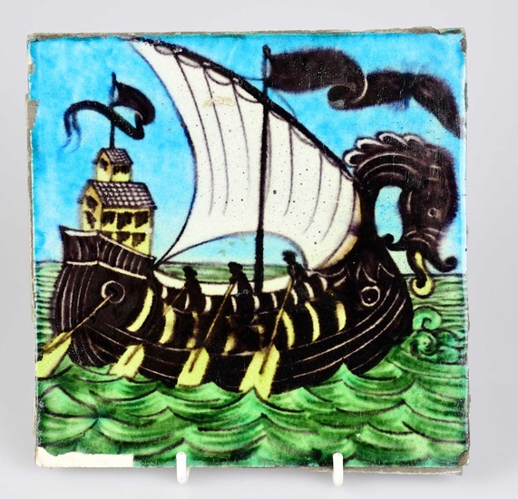 WILLIAM DE MORGAN; an Art Pottery tile painted with a...