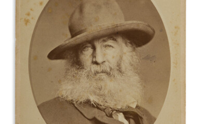 WILLIAM KURTZ (1833-1904) Walt Whitman. Albumen print, the image measuring 114.3x88.9 mm; 4...