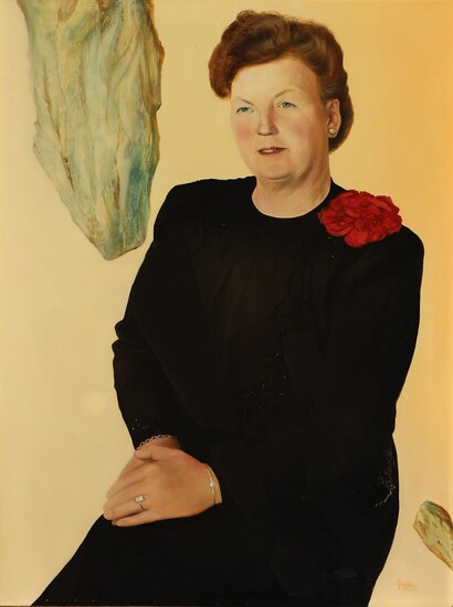NOT SOLD. Wilhelm Freddie: Portrait of Marie Elisabeth Salby (1891-1977). Signed Freddie, okt. 43. Oil...