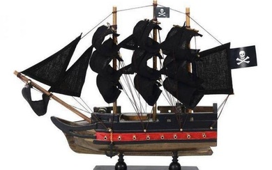 Wooden Caribbean Pirate Black Sails Limited Model Pirate Ship 12"