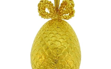 Yellow Gold Egg PENDANT Charm, French 1980s