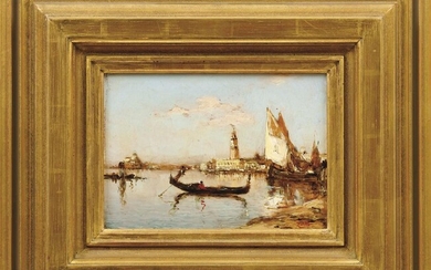 Ziem, Félix François Georges Philibert: Gondel und Fischerboote in der Lagune von Venedig