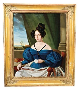 oil on canvas, framed, Biedermeier, portrait, young