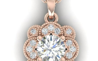 0.75 ctw VS/SI Diamond Necklace 18k Rose Gold