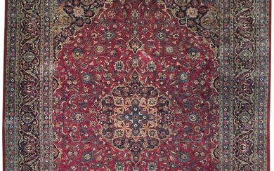 10 x 13 Red Persian Semi Antique Tabriz Rug