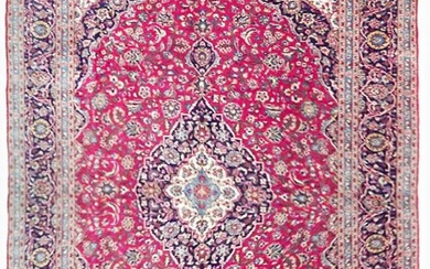 10 x 14 Pre Owned Classic Persian Kashan Rug RED