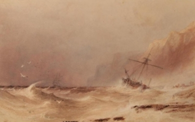 Anthony Vandyke Copley Fielding (1787-1855) A Shipwreck Signed and dated...