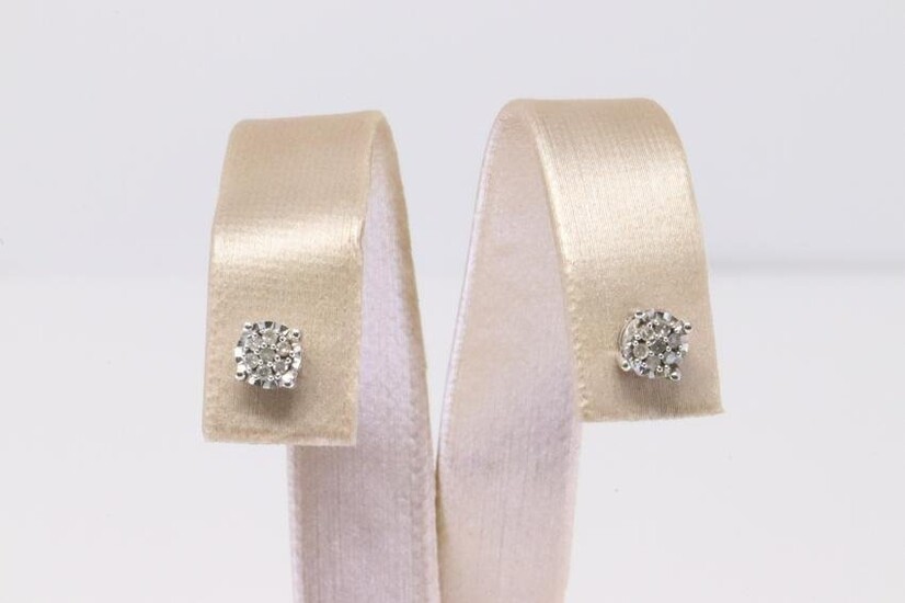 10Kt White Gold Diamond Earring.