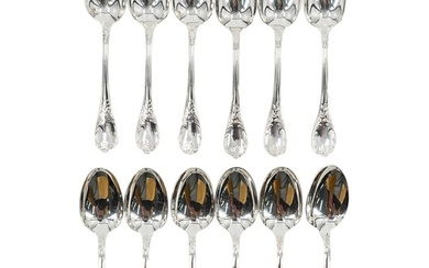 (12 Pc) Christofle Silver Plated "Marly" Tea Spoons Set