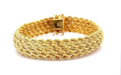 14 Karat Yellow Gold Braided Twist Bracelet 21.1 Grams 8.25 Inches