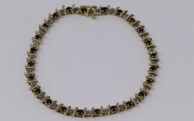 14KT Diamond/Sapphire Bracelet