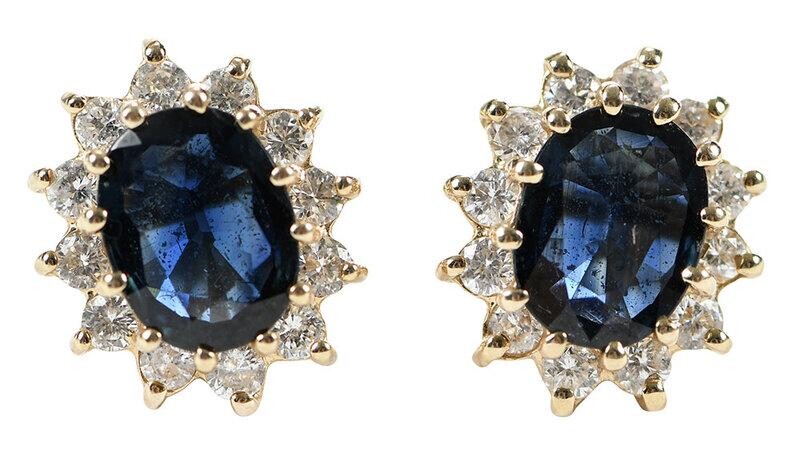 14kt. Sapphire and Diamond Earrings