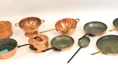 (15) Vintage copper pots and pans. To include