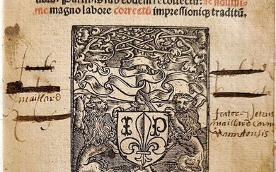 1520 POST-INCUNABULA EDITION by Jean Petit SERMONES of Olivier MAILLARD antique
