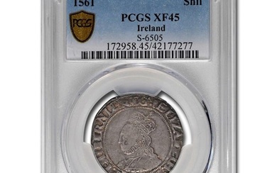 1561 Ireland Silver Shilling Elizabeth I XF-45