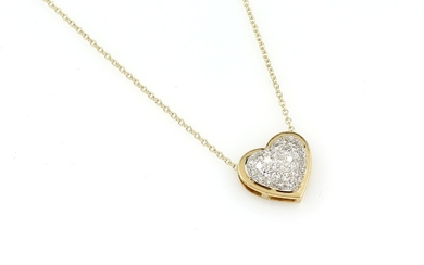 18 kt gold pendant "heart" with diamonds...