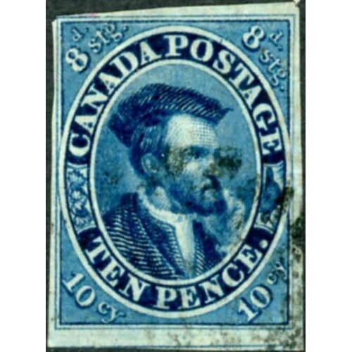 1852-57 10d BLUE a cancelled (smudged ink) example with clea...