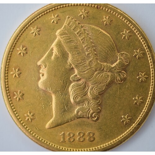 1888 $20 Dollar Double Eagle Gold Coin - Liberty Head