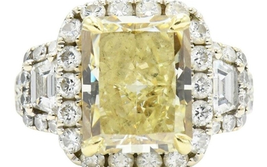 18K Yellow Gold, White Gold & 6.67 Carat Diamond Ring