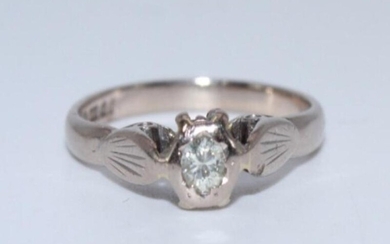 18ct White Gold 0.15ct Diamond Solitaire Ring Stone: Diamond...