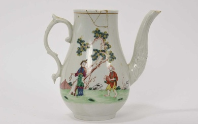 18th century Liverpool coffee pot with Chinese figures