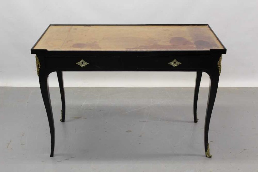 18th century style French ebonised fruitwood and gilt metal mounted desk