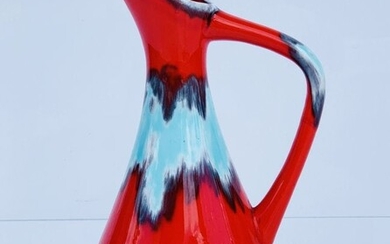 1950s Red Ceramic Pitcher