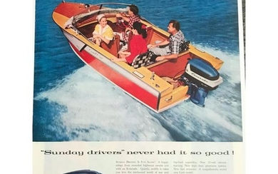 1957 Mid-Century Evinrude Outboard Motors Ad
