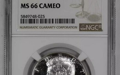 1967 SMS KENNEDY HALF DOLLAR 50C NGC CERTIFIED MS 66 MINT UNC - CAMEO (025)