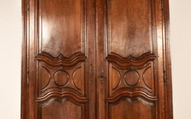 19TH C. FRENCH LOUIS XV STYLE WALNUT ARMOIRE