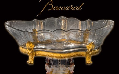 19th C. French Baccarat Crystal & Ormolu Bronze Centerpiece