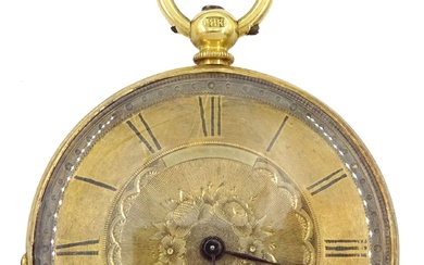 19th century 18ct gold cylinder pocket watch