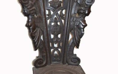 19thC. Italian Renaissance Carved Walnut Chair