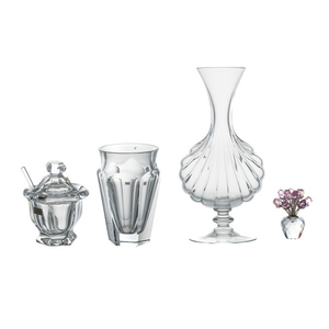 2 Baccarat crystal vases & covered condiment jar