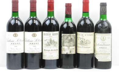 2 bottles of Chateau Canon 1986 Canon-Fronsac (1 in,...