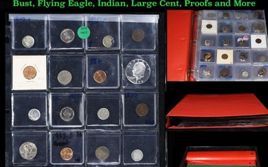 20 Collectible Coins Including Silver, Mercury, Barber, Bust, Flying Eagle, Indian, Large Cent