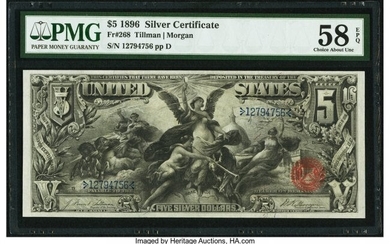 20040: Fr. 268 $5 1896 Silver Certificate PMG Choice Ab