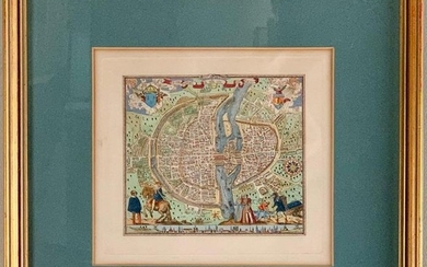 Antique Map of Paris by Rossingol