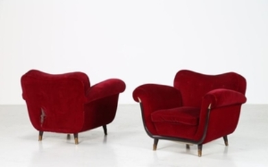 ITALIAN MANUFACTURE Pair of armchairs. . Cm 100,00…