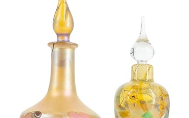 (2Pc) Vandermark Art Glass Perfume Bottles
