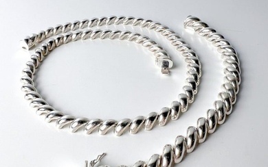 2pc Italian Sterling Silver Necklace and Bracelet Set