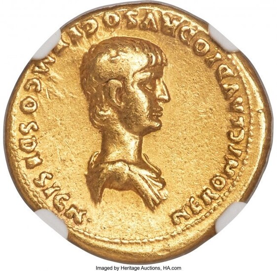 30040: Nero, as Caesar (AD 54-68). AV aureus (19mm, 7.6
