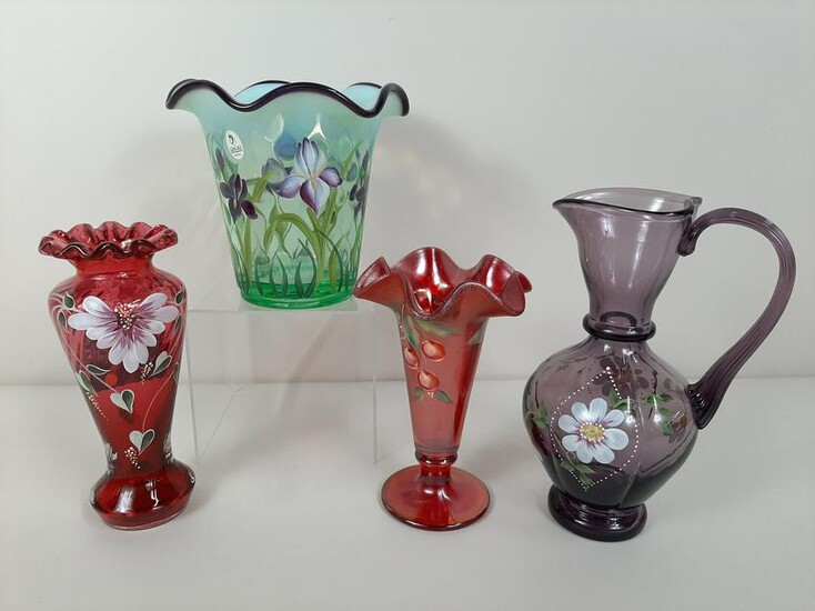 4 Pcs Fenton Glass incl. Designer Showcase Series