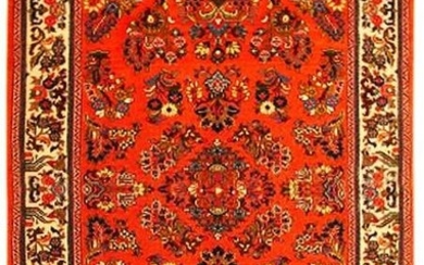4' x 7' Dark Orange Persian Sarouk Rug 3108
